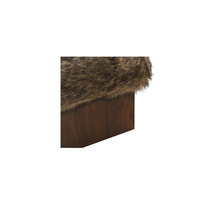 Moes Home - Serge Ottoman Brown Faux Fur - MU-1006-37 view 5