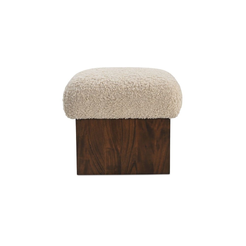 Moes Home - Serge Ottoman Cream Faux Shearling - MU-1006-05 view 2