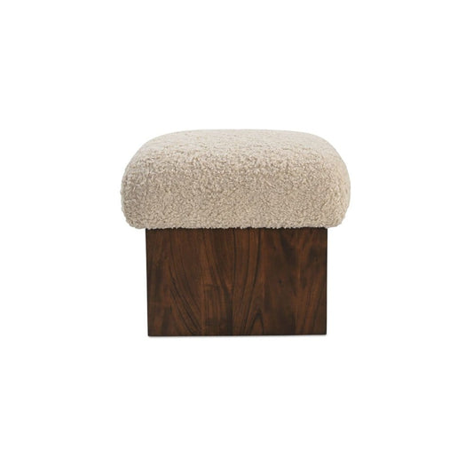 Moes Home - Serge Ottoman Cream Faux Shearling - MU-1006-05 view 2