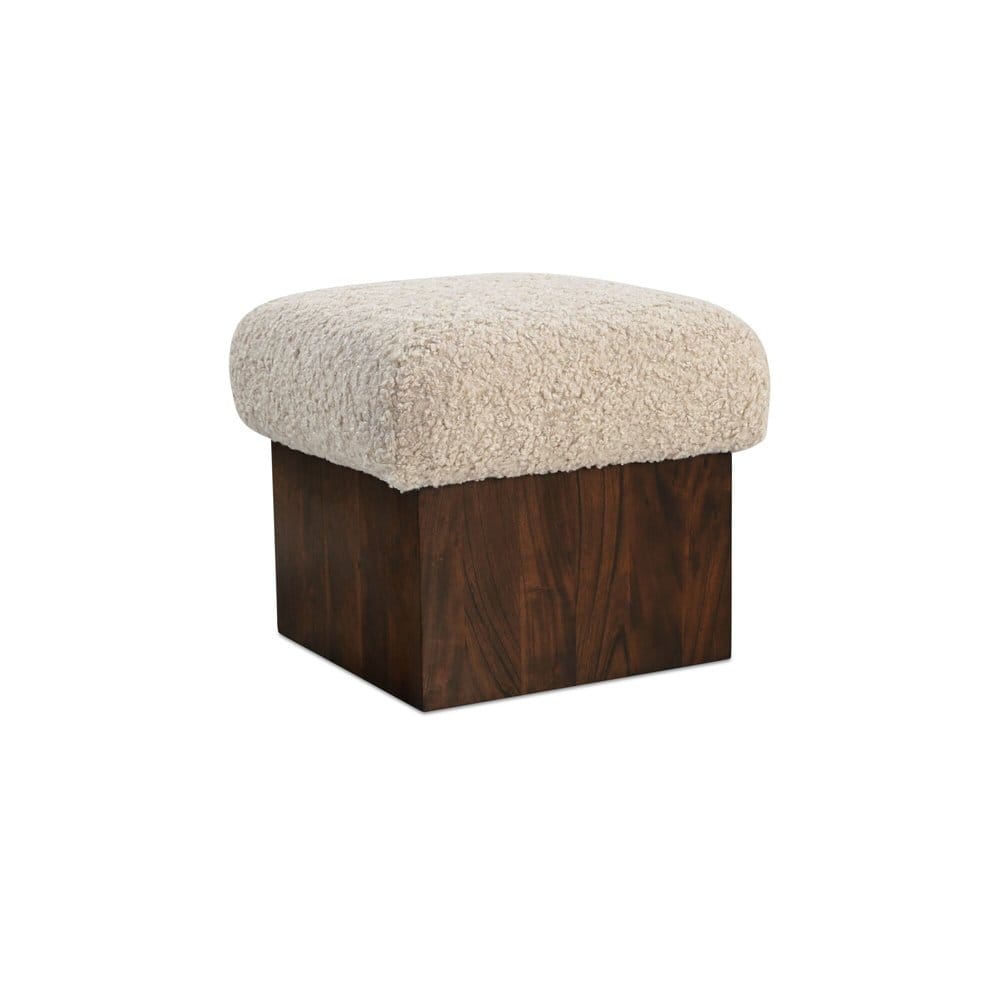 Moes Home - Serge Ottoman Cream Faux Shearling - MU-1006-05 view 3