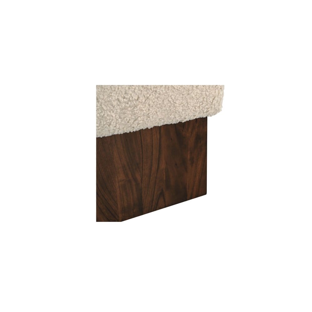 Moes Home - Serge Ottoman Cream Faux Shearling - MU-1006-05 view 5
