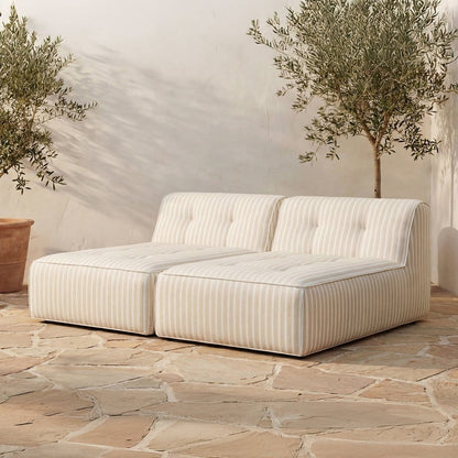 Moes Home - Sunseeker 2 Piece Outdoor Sun Lounger Brown Stripe - VV-1033-21 view 8