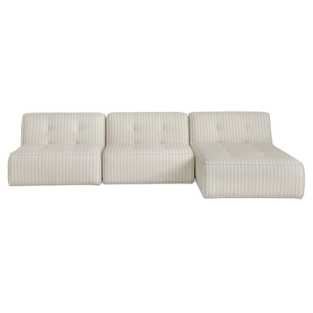 Moes Home - Sunseeker 3 Piece Outdoor Lounge Brown Stripe - VV-1031-21 view 1