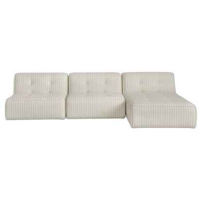 Moes Home - Sunseeker 3 Piece Outdoor Lounge Brown Stripe - VV-1031-21 view 1