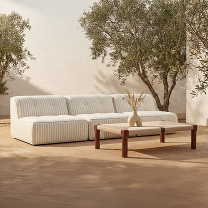 Moes Home - Sunseeker 3 Piece Outdoor Sofa Brown Stripe - VV-1030-21 view 8