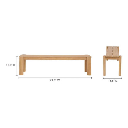 Moes Home - Tempo Outdoor Bench - CV-1021-24 veiw 8