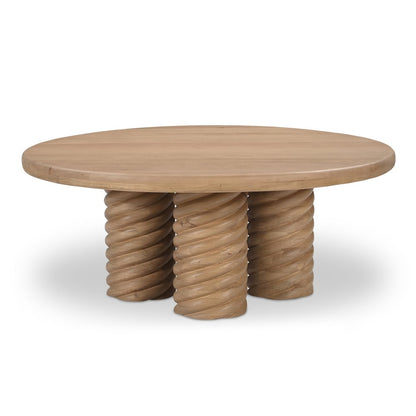 Moes Home - Treccia Round Coffee Table Oak - BB-1029-24-0 view 1