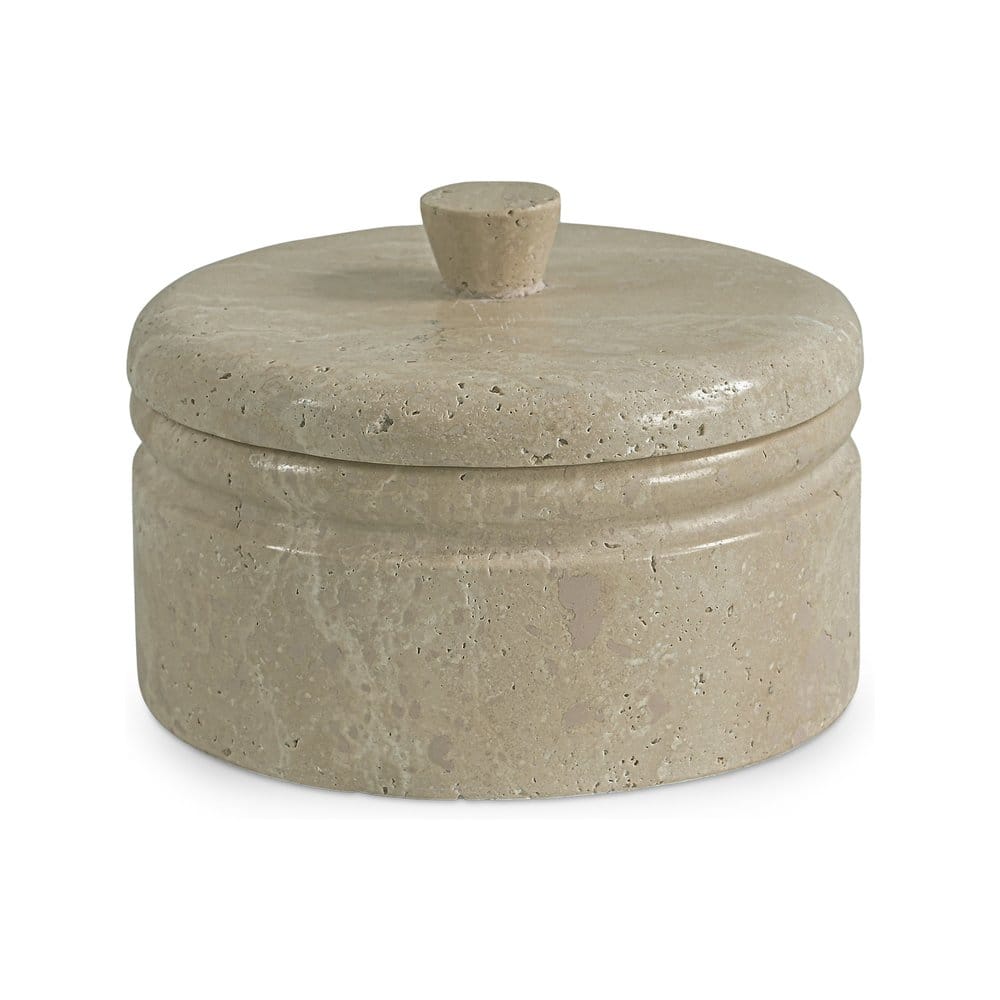 Moes Home - Valencia Round Travertine Box - AI-1020-34 view 1