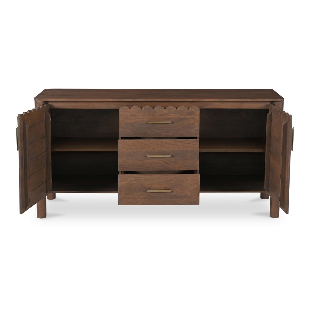 Moes Home - Wiley 3 Drawer Sideboard Vintage Brown - GZ-1164-03 view 3