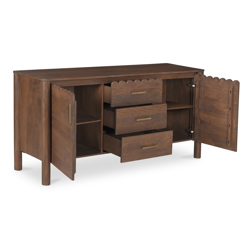Moes Home - Wiley 3 Drawer Sideboard Vintage Brown - GZ-1164-03 view 5
