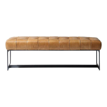 Moes Home - Wyatt Leather Bench in Tan - QN-1002-40 veiw 2