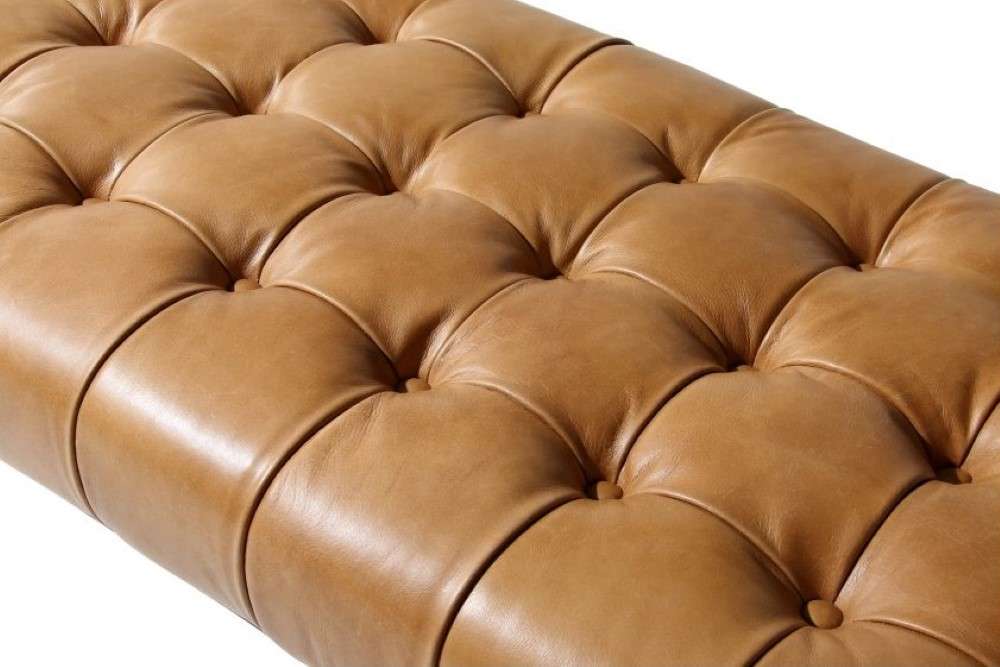 Moes Home - Wyatt Leather Bench in Tan - QN-1002-40 veiw 4