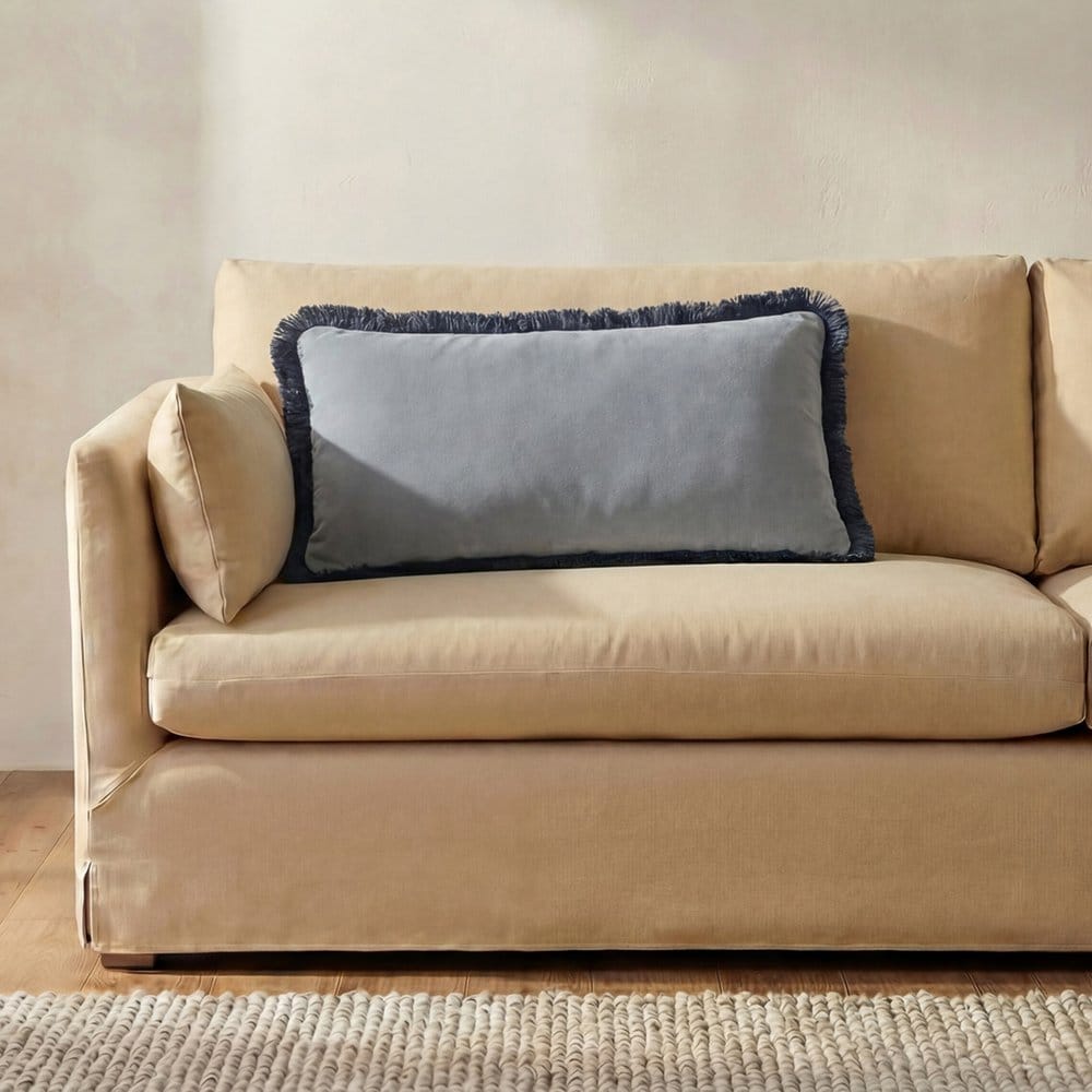 Moes Home - Yasmin Lumbar Cushion Light Blue Faux Mohair - OA-1121-45 view 5