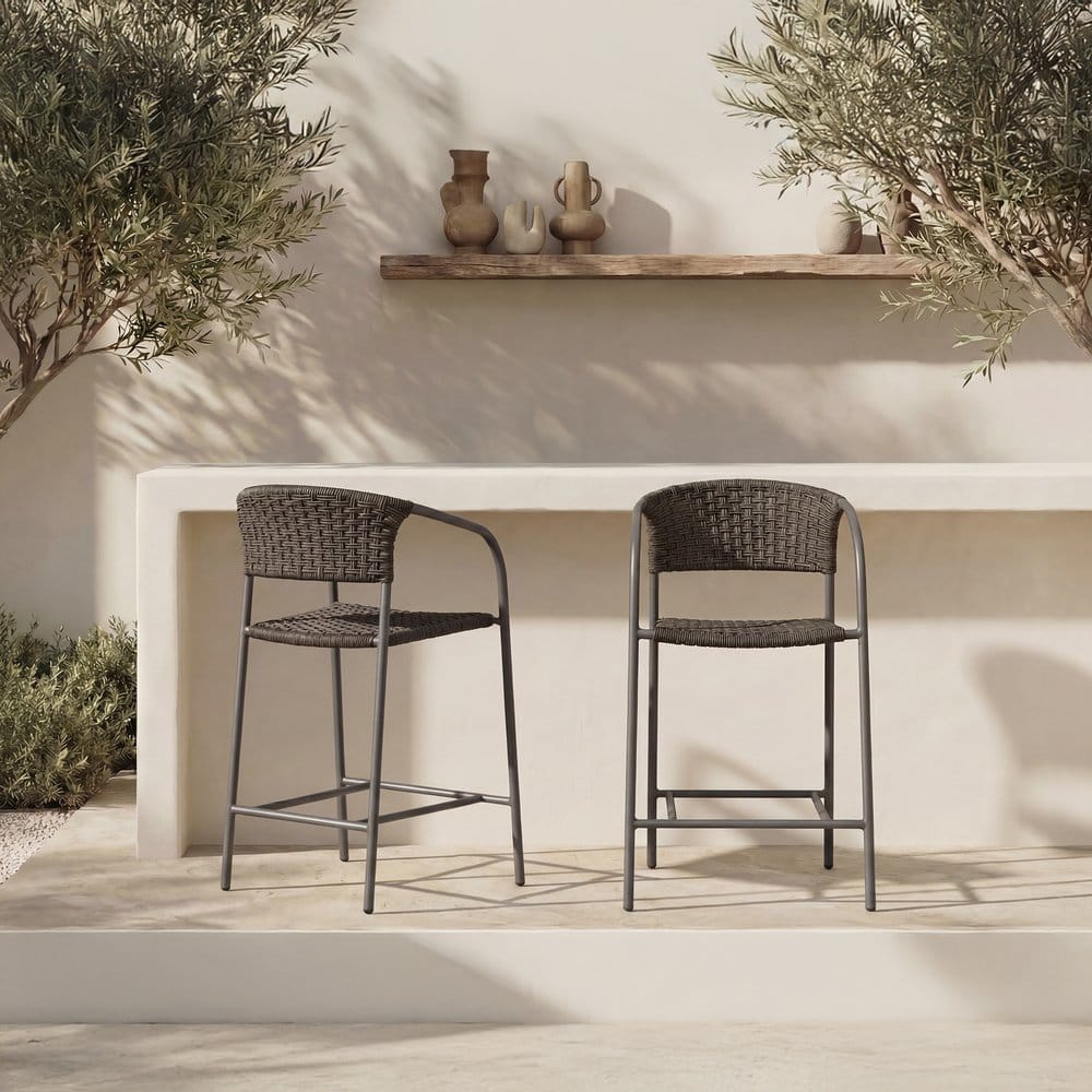 Moes Home - Zola Outdoor Counter Chair Dark Brown - GE-1008-20 view 9