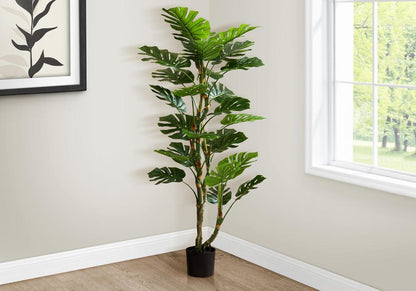 Monarch Specialties - 61in Tall Artificial Plant in Green,Black - I 9522 veiw 2