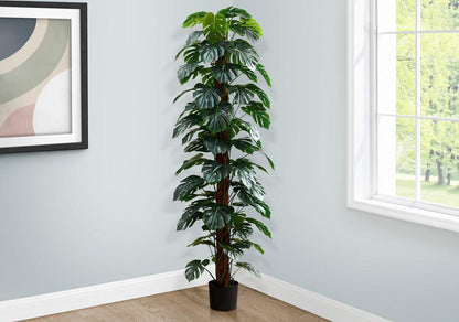 Monarch Specialties - 83in Tall Artificial Plant in Green,Black,Brown - I 9521 veiw 2