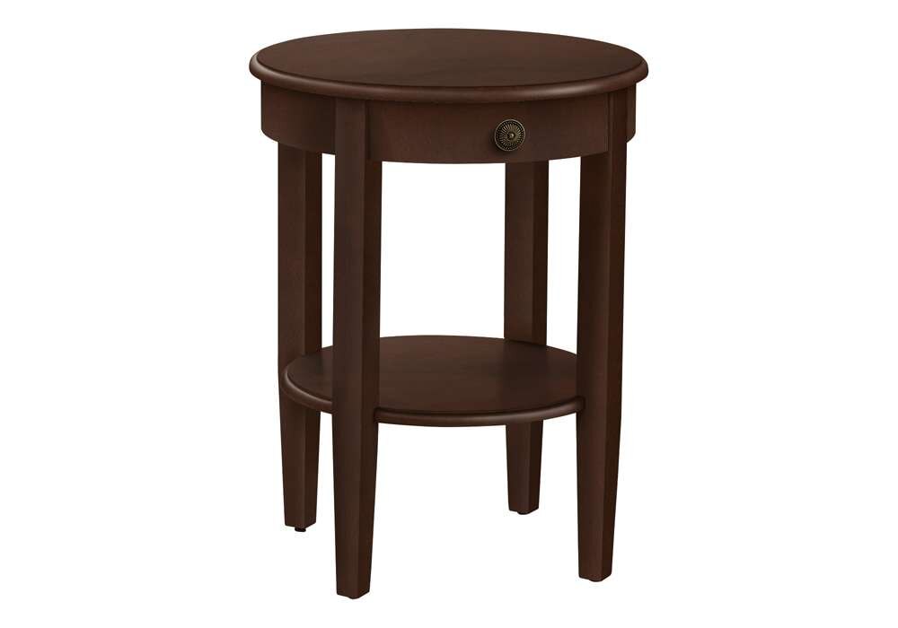 Monarch Specialties - Accent Table, 2 Tier, End, Side Table, Round, Nightstand, Bedroom, Lamp, Brown Veneer, Transitional - I 3975 veiw 1
