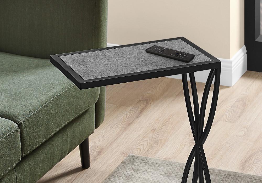 Monarch Specialties - Accent Table, C-Shaped, End, Side, Snack, Living Room, Bedroom, Metal, Laminate, Grey, Black, Contemporary, Modern - I-3305 veiw 3