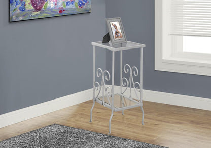 Monarch Specialties - Accent Table, Side, End, Nightstand, Lamp, Living Room, Bedroom, Metal, Tempered Glass, Grey, Transitional - I-3158 veiw 1