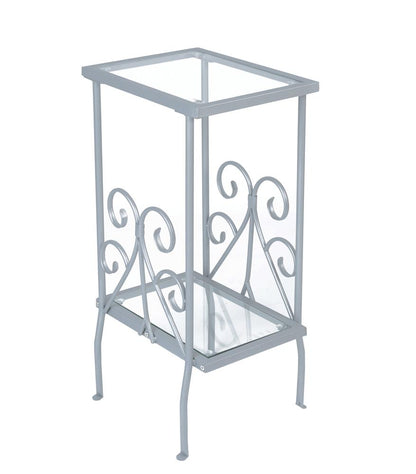 Monarch Specialties - Accent Table, Side, End, Nightstand, Lamp, Living Room, Bedroom, Metal, Tempered Glass, Grey, Transitional - I-3158 veiw 2
