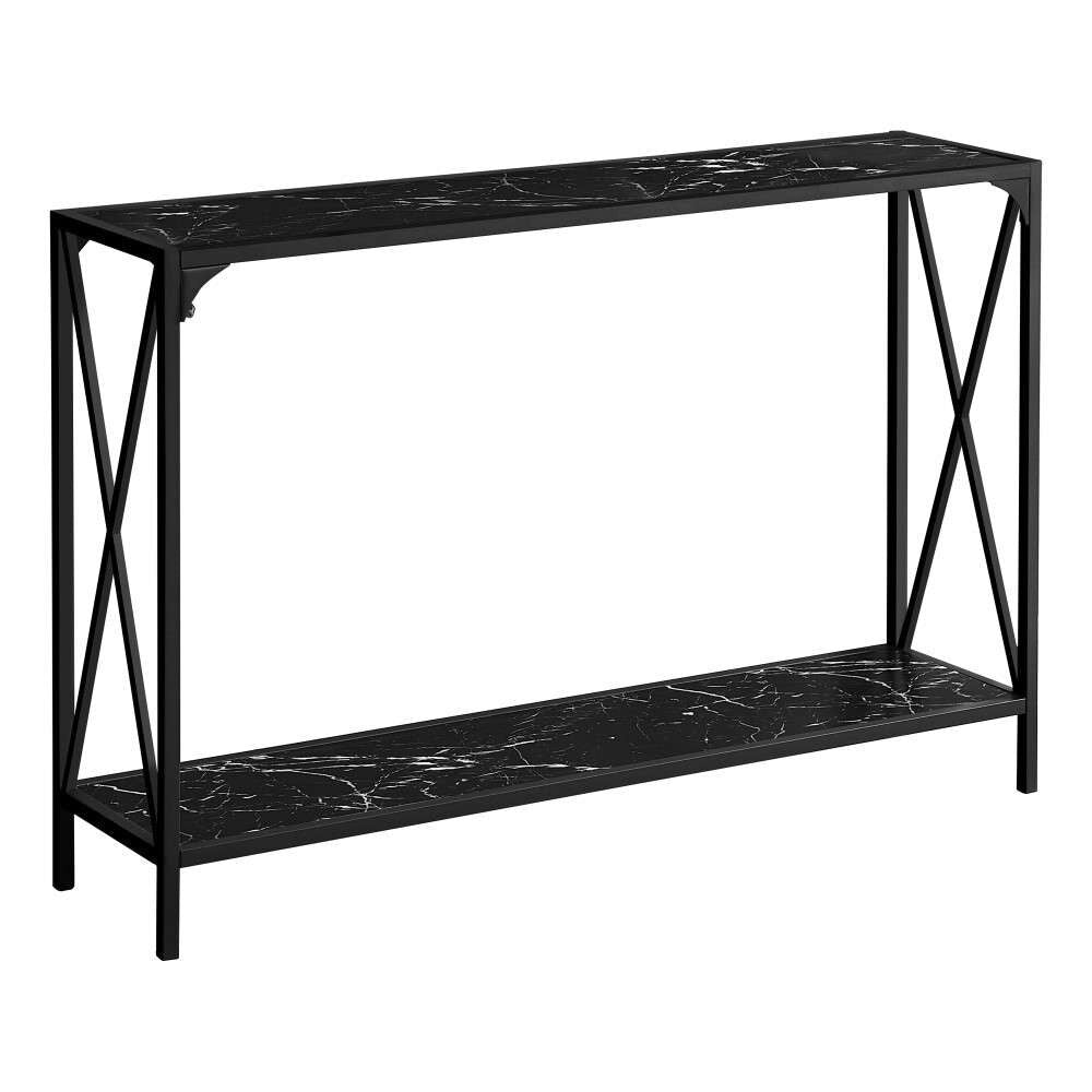 Monarch Specialties - Accent Table, Console, Entryway, Narrow, Sofa, Living Room, Bedroom, Metal, Laminate, Black Marble Look, Contemporary, Modern - I-2126 veiw 1