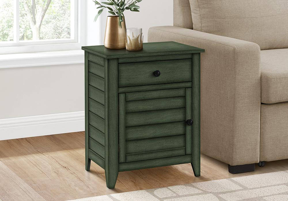 Monarch Specialties - Accent Table, Antique Green Veneer, Transitional - I 3948 veiw 3