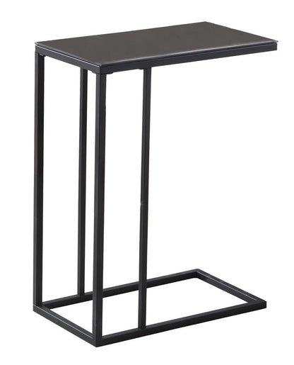 Monarch Specialties - Accent Table, C-Shaped, End, Side, Snack, Living Room, Bedroom, Metal, Tempered Glass, Black, Contemporary, Modern - I-3087 veiw 2