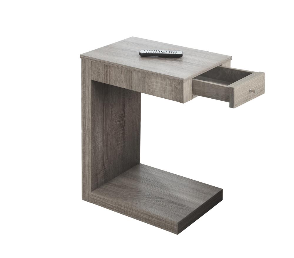 Monarch Specialties - Accent Table, C-Shaped, End, Side, Snack, Storage Drawer, Living Room, Bedroom, Laminate, Brown, Contemporary, Modern - I-3191 veiw 2