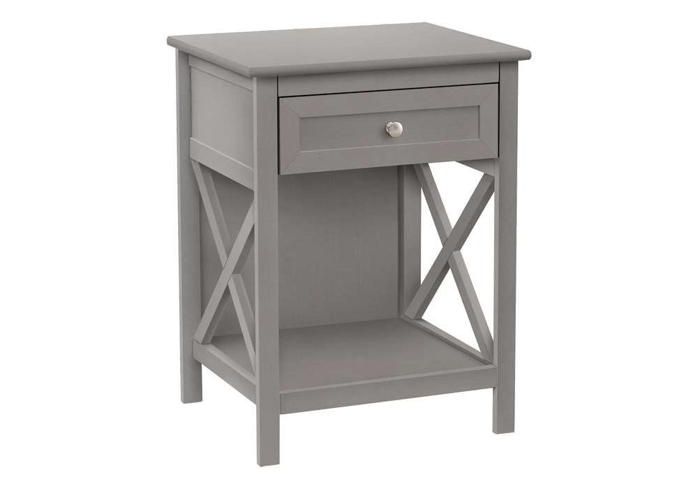 Monarch Specialties - Accent Table, End, Side Table, 2 Tier, Bedroom, Nightstand, Lamp, Storage Drawer, Antique Grey Veneer, Transitional - I 3985 veiw 1