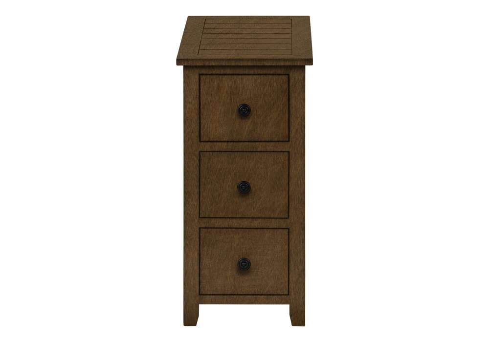 Monarch Specialties - Accent Table, End, Side Table, Nightstand, Narrow, Bedroom, Storage Drawer, Lamp, Brown Veneer, Transitional - I 3959 veiw 2