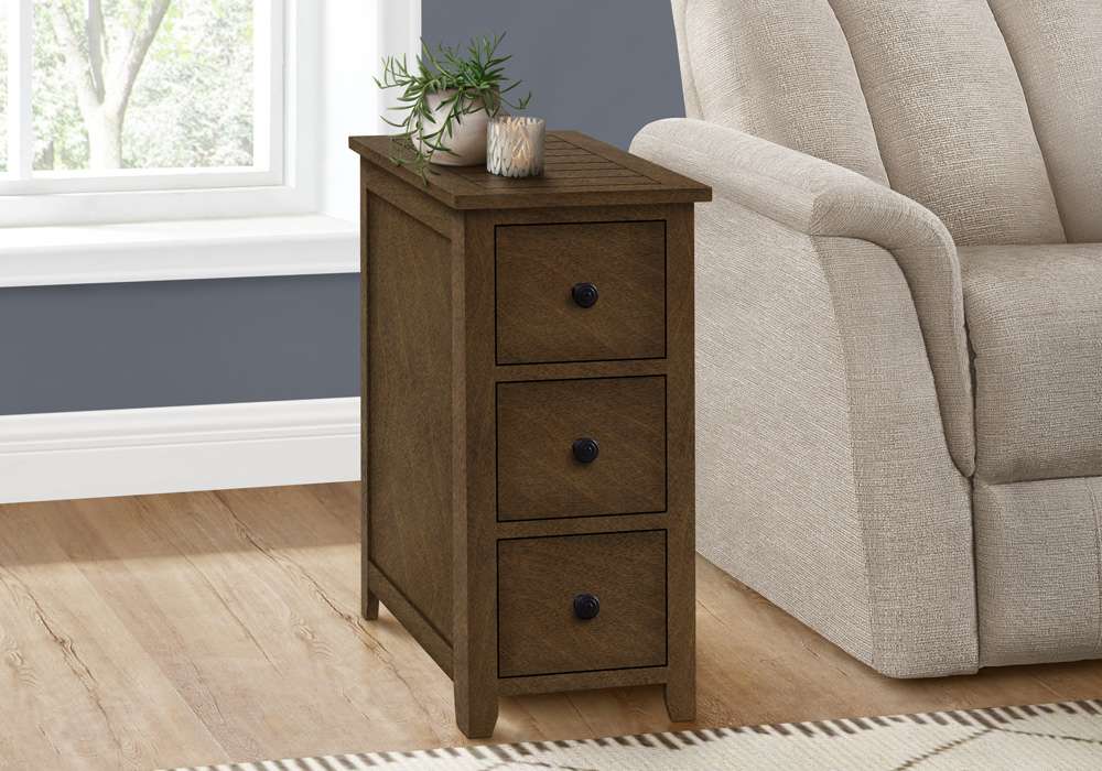 Monarch Specialties - Accent Table, End, Side Table, Nightstand, Narrow, Bedroom, Storage Drawer, Lamp, Brown Veneer, Transitional - I 3959 veiw 5