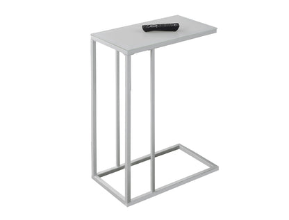 Monarch Specialties - Accent Table, C-Shaped, End, Side, Snack, Living Room, Bedroom, Metal, Tempered Glass, White, Contemporary, Modern - I-3037 veiw 2