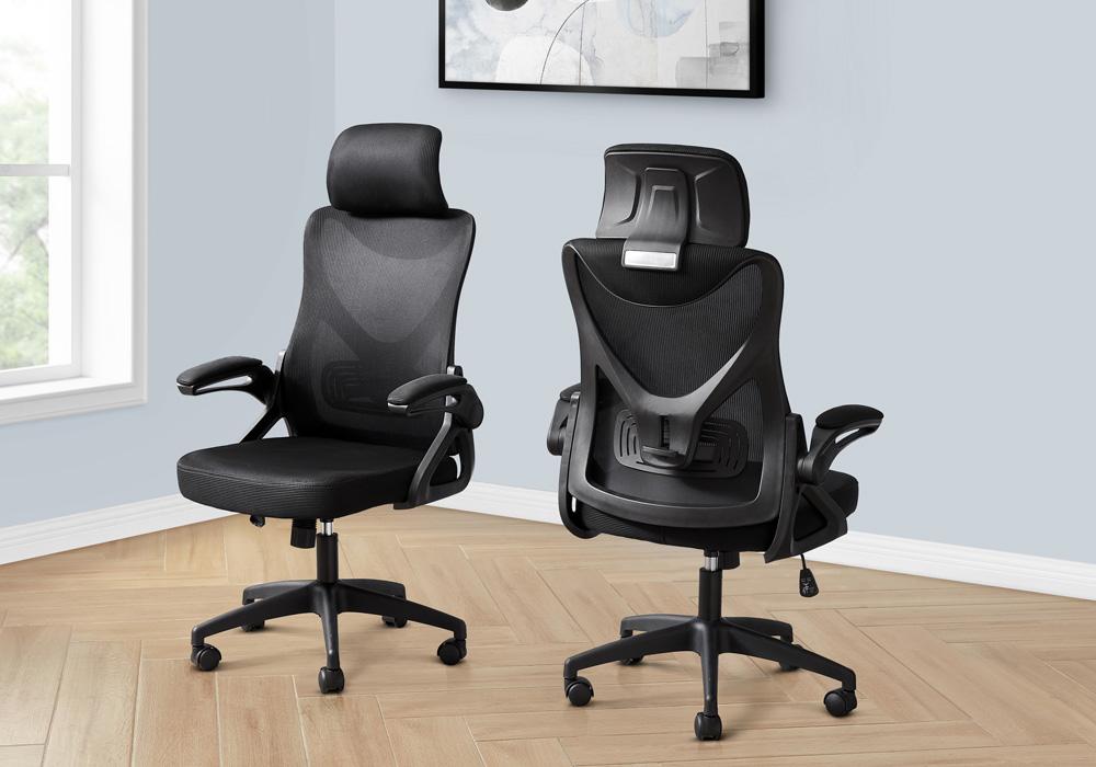 Monarch Specialties - Adjustable Height Office Chair in Black - I 7334 veiw 3