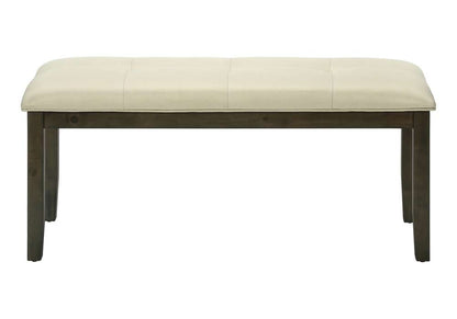 Monarch Specialties - Bench, 44in Rectangular, Dining Room, Entryway, Kitchen, Hallway, Upholstered, Wood, Cream Fabric, Grey Solid Wood, Transitional - I 1377 veiw 2