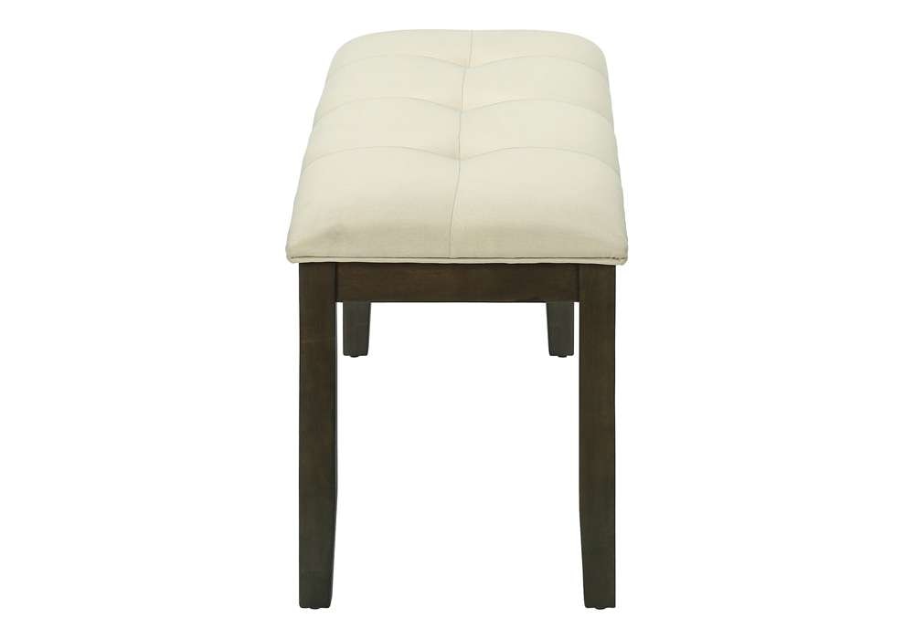 Monarch Specialties - Bench, 44in Rectangular, Dining Room, Entryway, Kitchen, Hallway, Upholstered, Wood, Cream Fabric, Grey Solid Wood, Transitional - I 1377 veiw 3