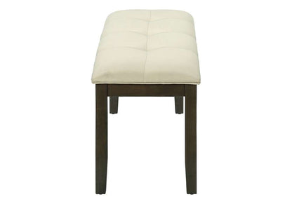 Monarch Specialties - Bench, 44in Rectangular, Dining Room, Entryway, Kitchen, Hallway, Upholstered, Wood, Cream Fabric, Grey Solid Wood, Transitional - I 1377 veiw 3