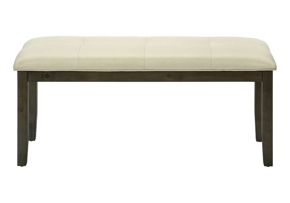 Monarch Specialties - Bench, 44in Rectangular, Dining Room, Entryway, Kitchen, Hallway, Upholstered, Wood, Cream Fabric, Grey Solid Wood, Transitional - I 1377 veiw 4