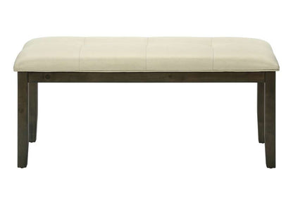 Monarch Specialties - Bench, 44in Rectangular, Dining Room, Entryway, Kitchen, Hallway, Upholstered, Wood, Cream Fabric, Grey Solid Wood, Transitional - I 1377 veiw 4