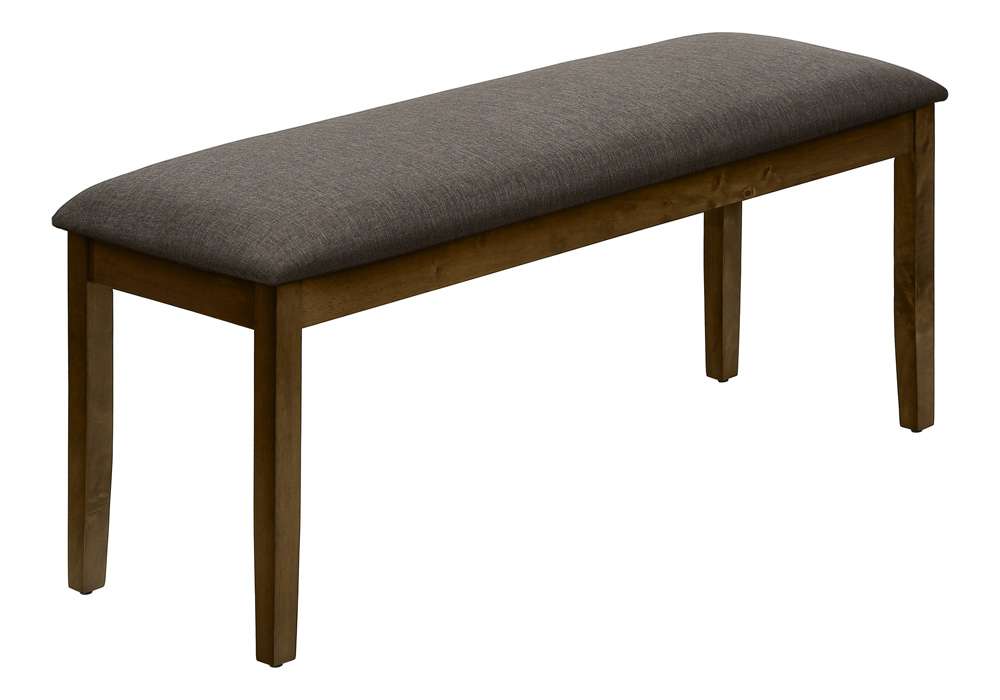 Monarch Specialties - Bench, 44in Rectangular, Upholstered, Wood, Dining Room, Kitchen, Entryway, Brown Solid Wood, Brown Fabric, Transitional - I 1397 veiw 1