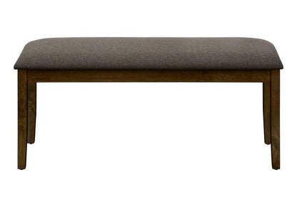 Monarch Specialties - Bench, 44in Rectangular, Upholstered, Wood, Dining Room, Kitchen, Entryway, Brown Solid Wood, Brown Fabric, Transitional - I 1397 veiw 2