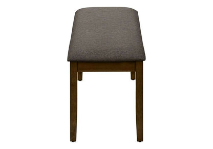 Monarch Specialties - Bench, 44in Rectangular, Upholstered, Wood, Dining Room, Kitchen, Entryway, Brown Solid Wood, Brown Fabric, Transitional - I 1397 veiw 3