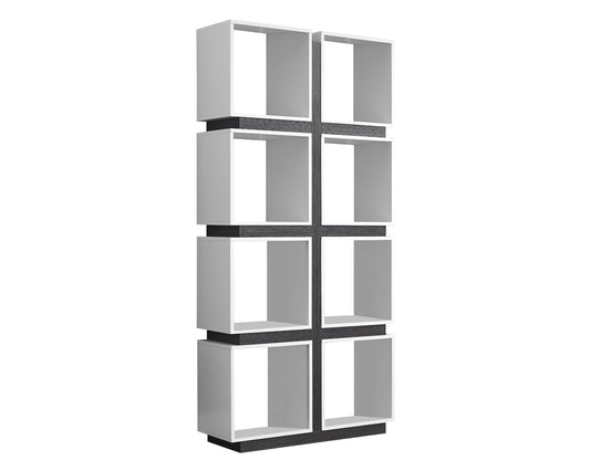 Monarch Specialties - Bookshelf, Bookcase, Etagere, 5 Tier, 71inH, Office, Bedroom, Laminate, White, Grey, Contemporary, Modern - I-7076 veiw 2