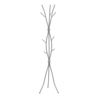 Monarch Specialties - Coat Rack, Hall Tree, Free Standing, 11 Hooks, Entryway, 74inH, Bedroom, Metal, Grey, Contemporary, Modern - I-2061 veiw 1
