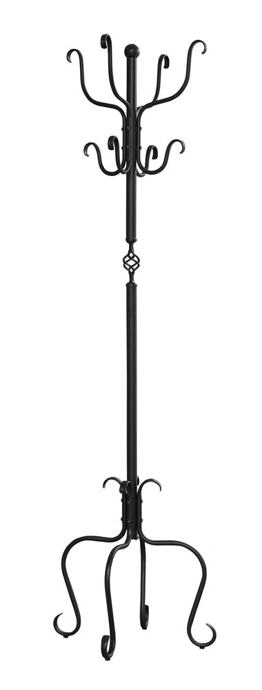 Monarch Specialties - Coat Rack, Hall Tree, Free Standing, 8 Hooks, Entryway, 74inH, Bedroom, Metal, Black, Transitional - I-2065 veiw 2