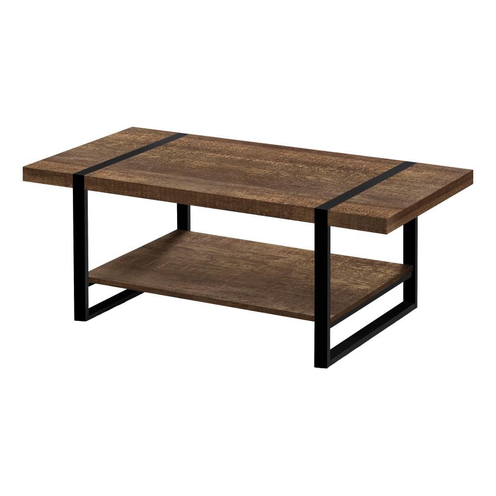 Monarch Specialties - Coffee Table, Accent, Cocktail, Rectangular, Living Room, 48inL, Metal, Laminate, Brown, Black, Contemporary, Modern - I-2850 veiw 1