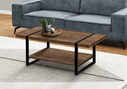 Monarch Specialties - Coffee Table, Accent, Cocktail, Rectangular, Living Room, 48inL, Metal, Laminate, Brown, Black, Contemporary, Modern - I-2850 veiw 2