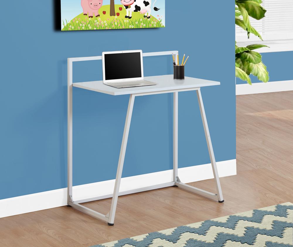 Monarch Specialties - Computer Desk, Home Office, Laptop, 30inL, Work, Metal, Laminate, White, Contemporary, Modern - I-7110 veiw 1