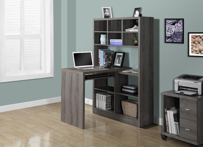 Monarch Specialties - Computer Desk, Home Office, Bookcase, Corner, Storage Shelves, Left, Right Set-Up, L Shape, Work, Laptop, Laminate, Brown, Contemporary, Modern - I-7041 veiw 1