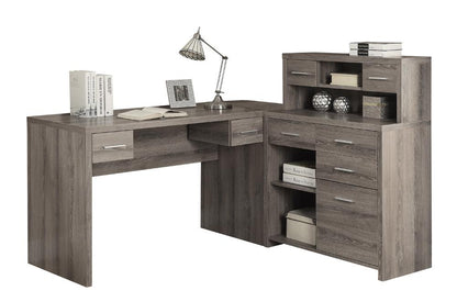 Monarch Specialties - Computer Desk, Home Office, Corner, Left, Right Set-Up, Storage Drawers, L Shape, Work, Laptop, Laminate, Brown, Contemporary, Modern - I-7318 veiw 2