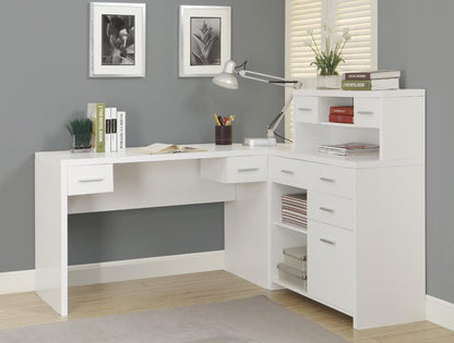 Monarch Specialties - Computer Desk, Home Office, Corner, Left, Right Set-Up, Storage Drawers, L Shape, Work, Laptop, Laminate, White, Contemporary, Modern - I-7028 veiw 1
